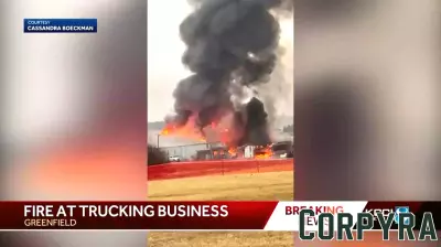 Major Blaze Erupts at Trucking Company Near Greenfield